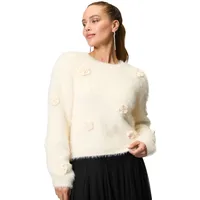 Zero Damen, Strickpullover mit Blumen", Eggnog,44 - 44,