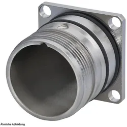 746200000S Hummel M23 Signal Gerätesteckverbinder gerade mit Vibrationsschutz Hinterwand 200V, Farbe silber - 1 Stück