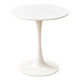 LIUNA Moderner lässiger Tulpenpyramiden-Tisch, rund, Weiß, 60 cm (Durchmesser) x 70 cm (Höhe), Esstisch