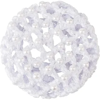 tanzmuster Ballett Duttnetz - Laila - mit Perlen und Gummiband - für den perfekten Halt des Ballett Dutts - Knotennetz für Kinder - weiß