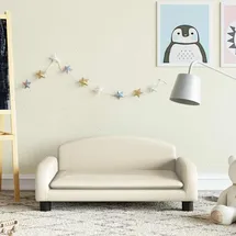 vidaXL Kindersofa vidaXL 70 x 45 x 30 cm Kiefer Kunstleder creme
