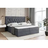 altdecor BOXBETT mit H4-Matratze und Lattenrost - NOEL - 160x200 Dunkelgrau...
