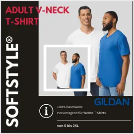 Gildan Softstyle V-Neck weiß XL