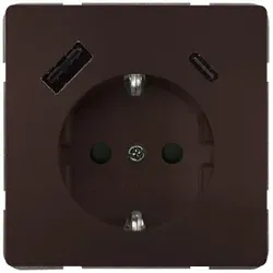 Siemens 5UB18701CH01 DELTA style USB-SCHUKO-Steckdose 2 USB A+C Leistung: bis zu 18 W, schoko