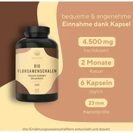 True Nature True Nature® Bio Flohsamenschalen Kapseln - Vegan - Made in Germany 360 St