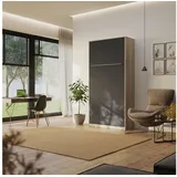 SMARTBett Schrankbett Standard 90/120/140/ 160x200 cm Vertikal Eiche Sonoma/ Anthrazit Gasdruckfedern