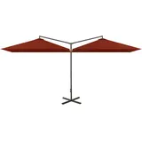 vidaXL Doppel-Sonnenschirm 600 x 300 cm Terracotta