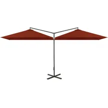 vidaXL Doppel-Sonnenschirm 600 x 300 cm Terracotta