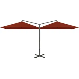 vidaXL Doppel-Sonnenschirm 600 x 300 cm Terracotta