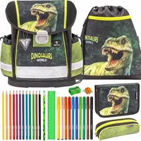 Belmil Schulranzen Set Classy Dinosaurier World T-Rex 10-teilig gefüllt
