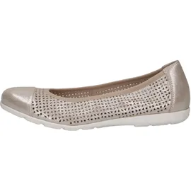 CAPRICE Damen Ballerinas aus Leder mit Lochmuster, Beige 38 EU