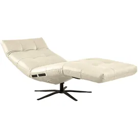 KAWOLA Relaxliege LETICIA Leder 0 x 0 x 0 cm Weiß mit Akku