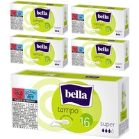 bella Tampo Tampons Super: Super-Tampons mit Easy-Twist-System, 5er Pack (5 x 16 Stück), perfekt für Anfängerinnen