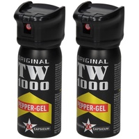 2 Stück Pfefferspray Pfeffergel zur Selbstverteidigung - 50 ml - bis zu 5m Reichweite - mit Flip Top - Pfefferspray zur Tierabwehr Tierabwehrspray Verteidigungsspray Pepperspray Abwehrspray Pepper Gel