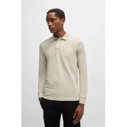 Poloshirt BOSS ORANGE "Passerby", Herren, Gr. XXXL, beige (light beige271), Jersey, Obermaterial: 95% Baumwolle, 5% Elasthan, unifarben, casual, körpernah hüftbedeckend, hoch geschlossener Ausschnitt, Langarm eingesetzt elastischer Bund, Shirts, mit BOSS-Logobadge