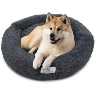 pfoten&nasen® Wolke 7 Hundebett Original [Dunkelgrau, XS - 55cm] Für Große, Mittelgroße und Kleine Hunde, Wolke Hundebett Waschbar, Hundekissen, Hundekorb, Hundebett Rund, Dog Bed, Hundekörbchen.