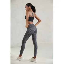 LASCANA Funktionsleggings Sportleggings Leo-Optik Schwarz L
