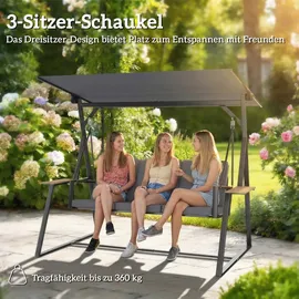Outsunny Hollywoodschaukel Grau 3-Sitzer