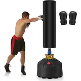 KOMFOTTEU Standboxsack 173cm, Schwerer Boxsack mit Ständer, Boxsack Set stehend Ink. Saugnapfbasis & Boxhandschuhe, Boxing Bag Kickboxsack Sandsack für Erwachsene