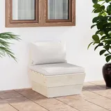 vidaXL Garten-Paletten-Mittelsofa mit Kissen Imprägniertes Fichtenholz