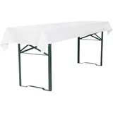 TexDeko TexDeko® Tischdecke für Bierzeltgarnitur 250 x 100 cm Biertischdecke (Weiß) Blickdicht waschbar & wiederverwendbar mit Oeko-TEX Zertifikat