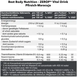 Best Body Nutrition Low Carb Vital Drink Pfirsich-Maracuja 1000 ml