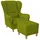 Supellex Ohrensessel Sofia Textil 92 x 68 x 95 cm Hellgrün mit Hocker