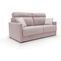 Margot Schlafsofa mit hoher weicher Rückenlehne aus Stoff T02 156 cm (mat.120x197) rosa