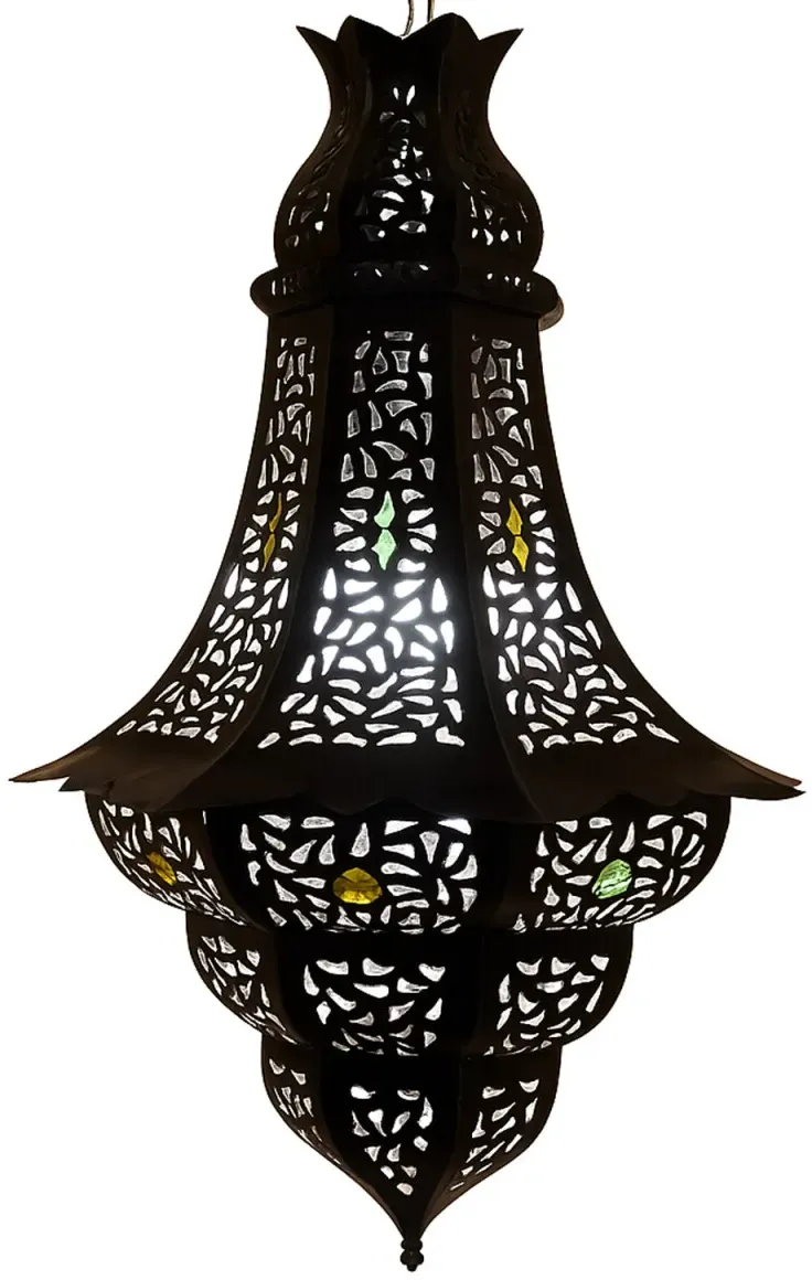 Deckenlampe Elmas schwarz 60cm - Orientalische Lampe aus Metall