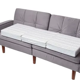Homescapes Sofa-auflage grau gestreift 150/50/10 cm, – großes Sitzkissen orthopädisch