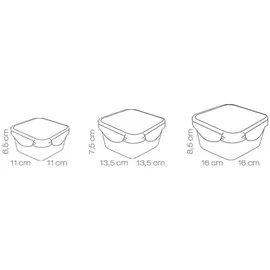 Tescoma FRESHBOX quadratisch transparent 0,4 l, 0,7 l, 1,2 l 3-teiliges Set