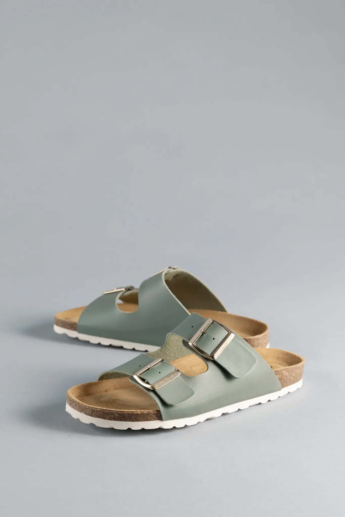Pantolette ANISTON SHOES, Damen, Gr. 38, grün (oliv), Lederimitat, Schuhe Pantolette, Sommerschuh, Strandschuh mit gepolstertem Fußbett, Topseller