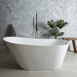 Freistehende Badewanne mit erhöhter Rückenschräge, Breite 75cm - Länge wählbar, Seitlicher Ablauf - Otterton Hudson Reed