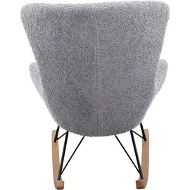 SalesFever Schaukelsessel »Entspannender Schaukelstuhl« In charmantem Teddyfell-Design grau