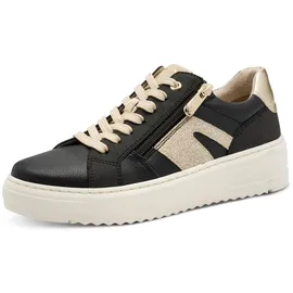 Marco Tozzi Damen Sneaker flach mit Reißverschluss Freizeit, Schwarz 39 EU
