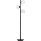 Beliani Stehlampe Metall Schwarz 153 cm 3-flammig Kugelform WADI