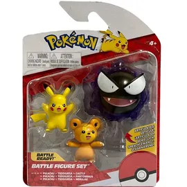 Jazwares Pokémon Battle Figure Set - Teddiursa, Pikachu, Nebulak,