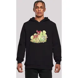 Kapuzenpullover F4NT4STIC "Disney Bambi Disney Bambi & Thumper Playing", Herren, Gr. 3XL, schwarz, Obermaterial: 65% Baumwolle, 35% Polyester, casual, slim fit, Langarm, Pullover, Premium Qualität