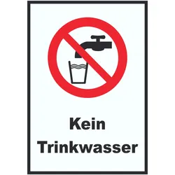 Kein Trinkwasser Schild Nicht Trinken A3 (297x420mm)