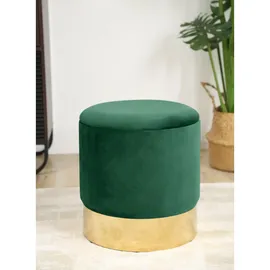Akord Sitzhocker GOLDEN Velours 39 x 40 x 39 cm Flasche Grün