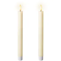 Lumineo LED Kerzen 24 cm 2 St. Creme/Warmweiß