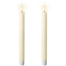 Lumineo LED Kerzen 24 cm 2 St. Creme/Warmweiß