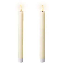 Lumineo LED Kerzen 24 cm 2 St. Creme/Warmweiß