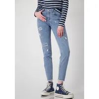 Monari Röhrenjeans, mit Destroyed-Effekten Monari blue denim