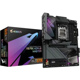 Gigabyte X870E AORUS Master Mainboard - Unterstützt AMD Ryzen 9000 CPUs, 16+2+2 Phasen, bis zu 8600MHz DDR5, Wi-Fi 7, 10GbE LAN