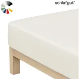schlafgut Spannbettlaken Jersey 90 x 200 - 100 x 200 cm weiß