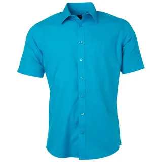 Kurzarm Hemd "JN680" - M - turquoise