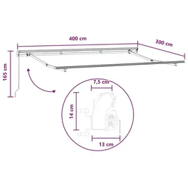 vidaXL Ausziehbare Markise 4 x 3 m taupe