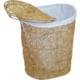 MY HOME Home affaire Wäschekorb, Rattan-Geflecht, mit Stoffeinsatz und Deckel, Höhe 62 c...
