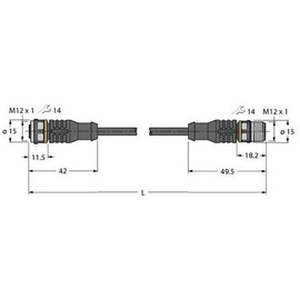 Turck 6630916 Sensor-/Aktor-Steckverbinder, konfektioniert 0.30m Polzahl: 4 10St.